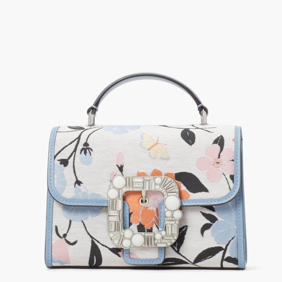 Kate Spade lovitt buckled floral jacquard small top-handle crossbody - Picture 3 of 8
